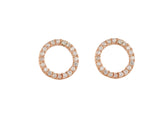Fashionable Design Circle Shape Rose Gold Colour 925 Sterling Silver Earrings studded with CZ